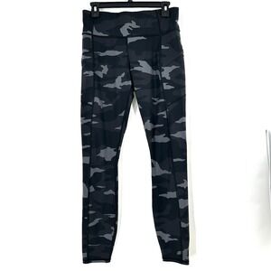 ATHLETA Camo Contender Leggings 7/8 Tight Zip Pocket Camo Black Gray Med Tall MT